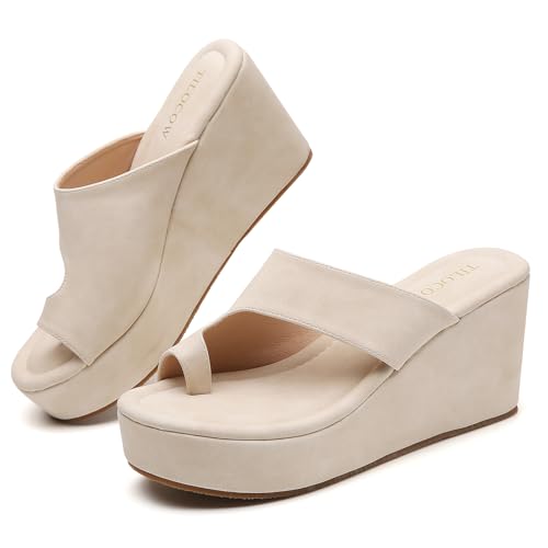 Tilocow Wedge Bunion Sandals for Women Platform Slipper High Heel Wedge Flip-Flop Light Weight Ladies Shoes - Image 1