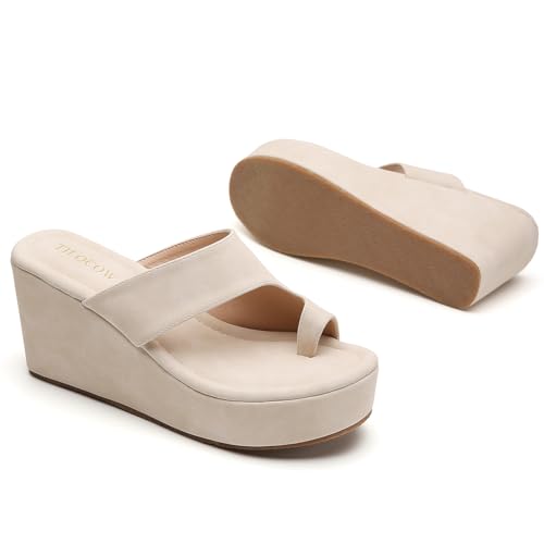 Tilocow Wedge Bunion Sandals for Women Platform Slipper High Heel Wedge Flip-Flop Light Weight Ladies Shoes - Image 5