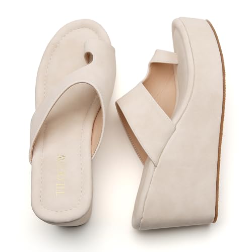 Tilocow Wedge Bunion Sandals for Women Platform Slipper High Heel Wedge Flip-Flop Light Weight Ladies Shoes - Image 2