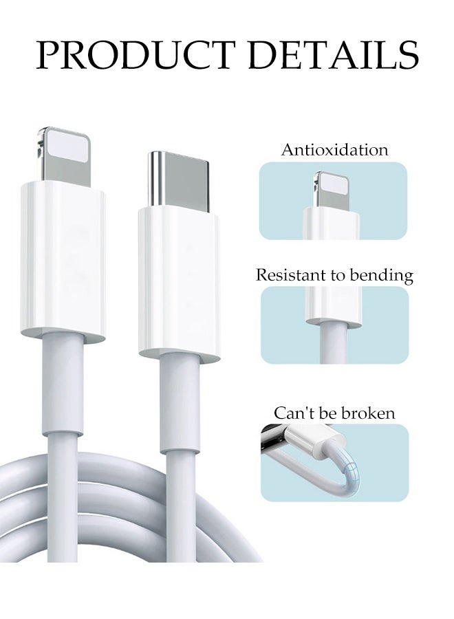 DUNISO 27W USB-C To Lightning Cable Premium Nylon Braided iPhone Charger Cable PD Fast Charging Durable Cable 2A Zinc Alloy Anti-Bending Anti-Fracture for iPhone 14/13/12/14 Pro Max/12 Mini/11/11PRO/XS/Max/XR/X/8Plus/iPad - Image 3