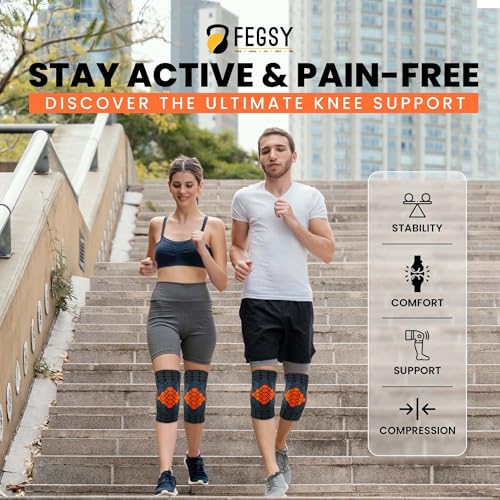 FEGSY Knee Support for Men Gym, Sports, Running, Knee Cap for Women Knee Pain, Knee Brace For Pain Relief, Knee Pad Leg Sleeves, Knee Compression Belt (S) - Image 2