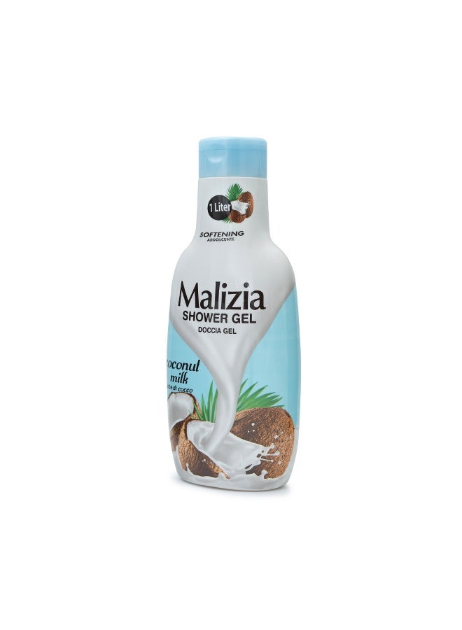 Malizia Unisex Body Shower Gel Coconut Milk 1L - Image 3