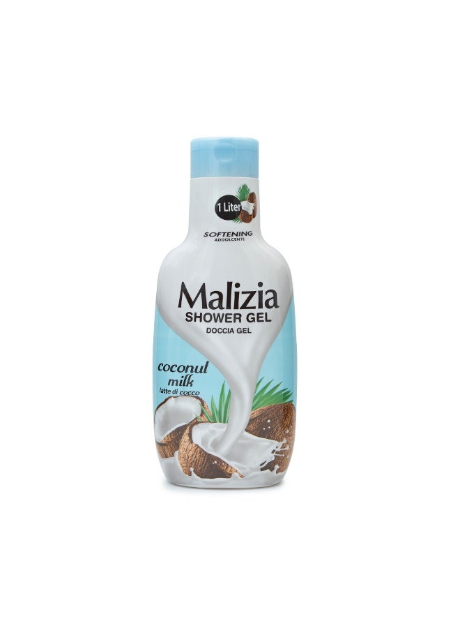 Malizia Unisex Body Shower Gel Coconut Milk 1L - Image 1