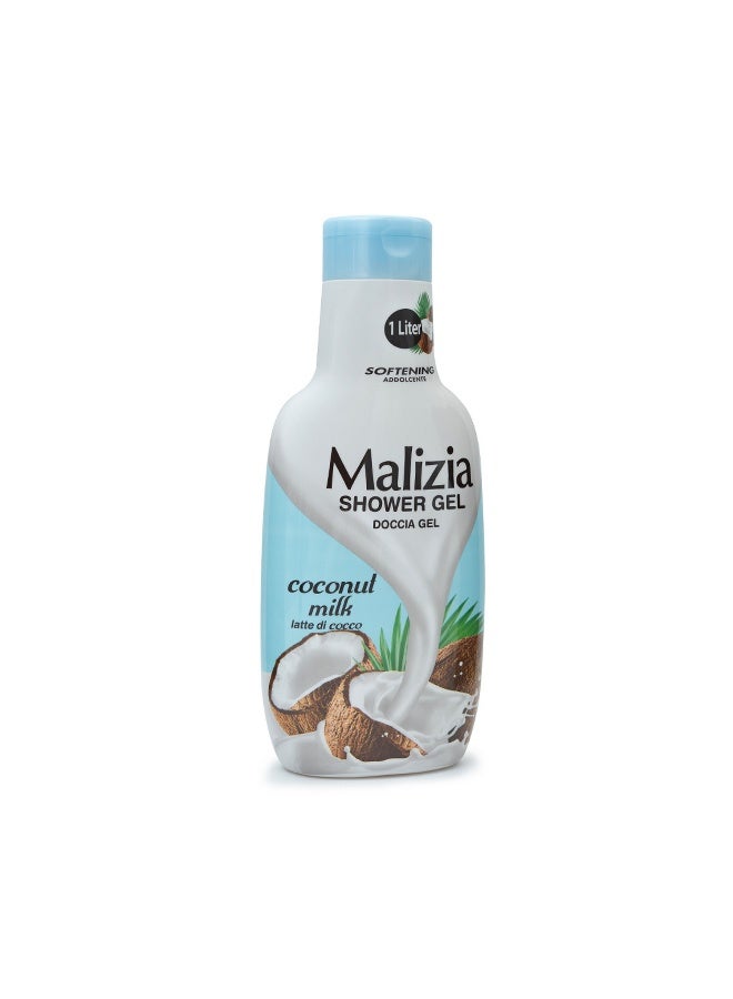 Malizia Unisex Body Shower Gel Coconut Milk 1L - Image 2