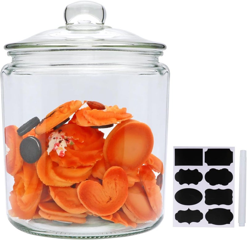 Maredash 1 Gallon Glass Canister, Cookie Jar & Candy Jar with Airtight Lid, Large Food Storage Container for Buffet, Coffee & Flour, Laundry Room Storage & Pantry - Image 1
