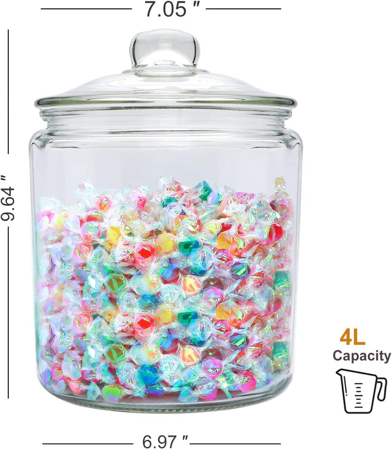 Maredash 1 Gallon Glass Canister, Cookie Jar & Candy Jar with Airtight Lid, Large Food Storage Container for Buffet, Coffee & Flour, Laundry Room Storage & Pantry - Image 2
