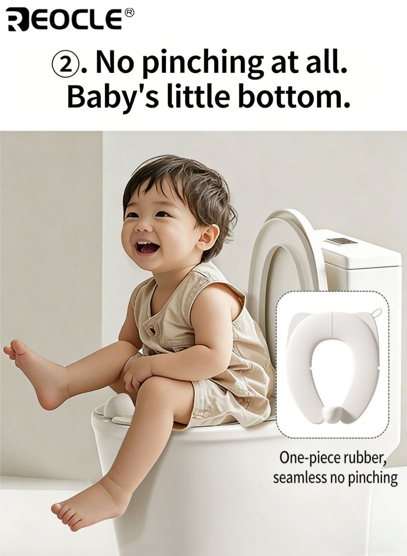 REOCLE Baby's Portable Potty Seat with Foldable Design and Non-Slip Base Travel Toilet Seat with Universal Fit for Toddler Training On The Go - Image 4