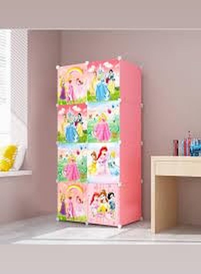 richtots Premium Multi-Purpose Organizer | 𝐊𝐢𝐝𝐬 𝐏𝐥𝐚𝐬𝐭𝐢𝐜 Modular Storage Rack for Clothes | Space-Saving Collapsible Wardrobe for Clothes【Blue, 8-Shelf-8-Door】 (Princess Pink) - Image 1
