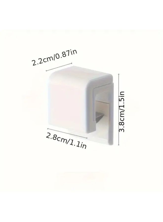 White 2Pcs No Drill Adhesive Toothpaste Holder Wall Mounted Bathroom Organizer Strong Glue Space Saving - Image 3