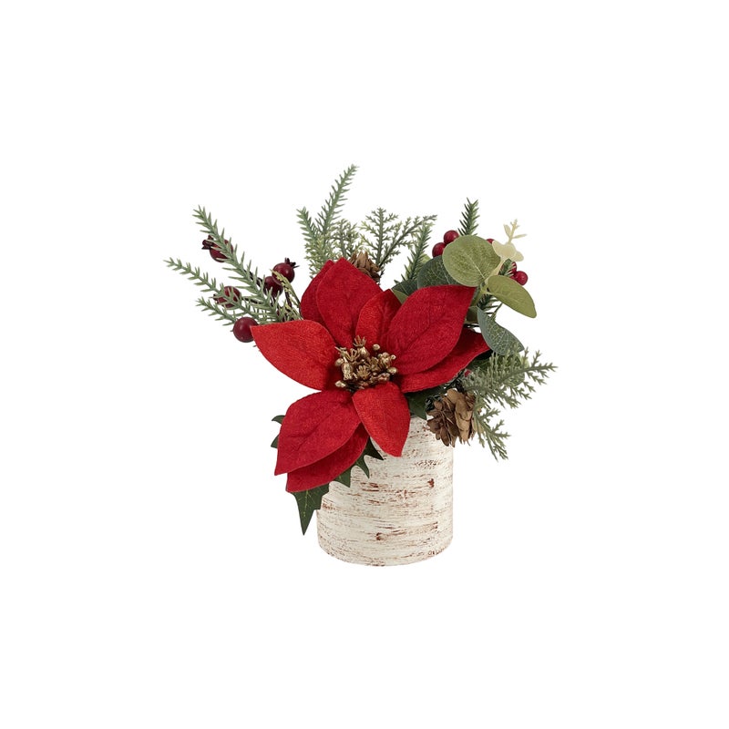 CHRISTMAS MAGIC Flower PoinsettiaTable Topper 20cm - Image 1