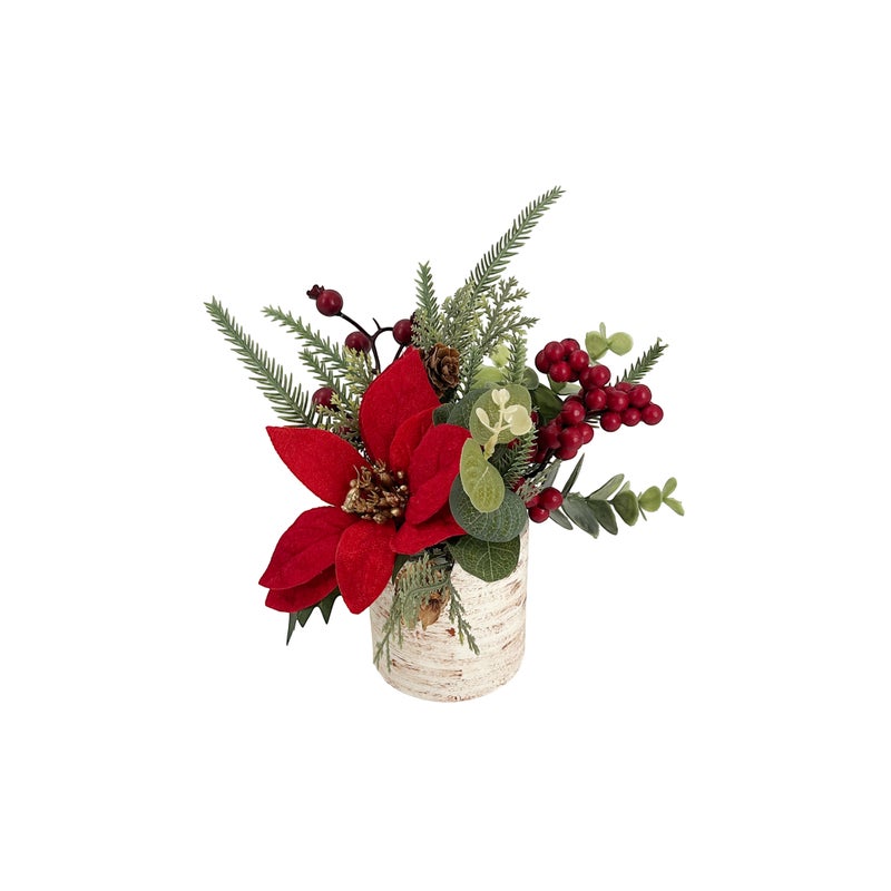 CHRISTMAS MAGIC Flower PoinsettiaTable Topper 20cm - Image 3
