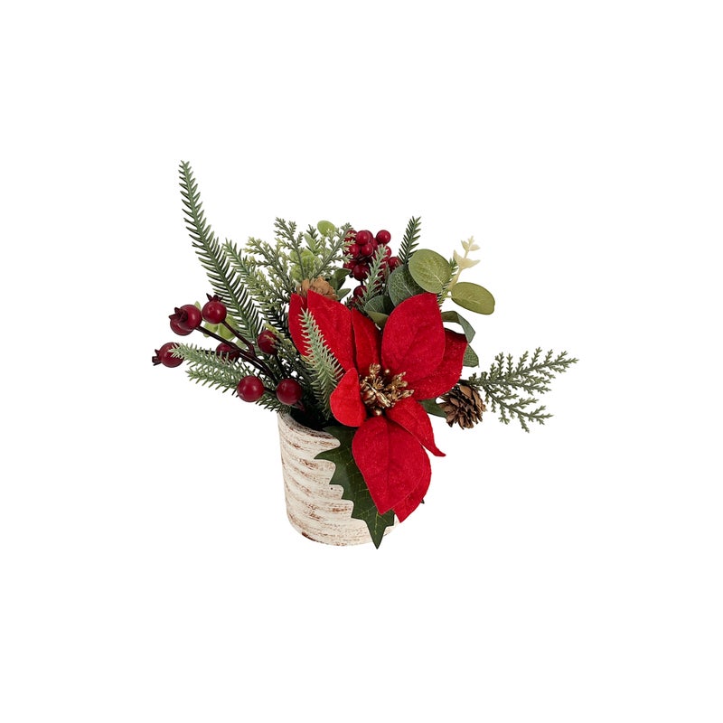 CHRISTMAS MAGIC Flower PoinsettiaTable Topper 20cm - Image 2