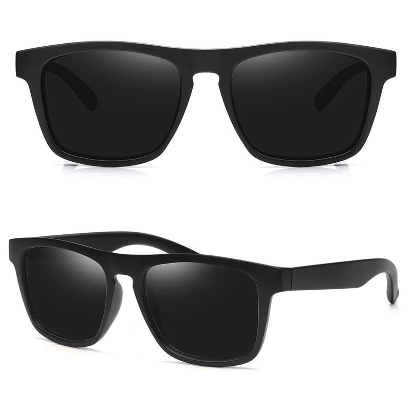 MEETSUN Polarized Sunglasses For Men Women UV Protection Square Frame Sport Fishing Driving Sunglasses (Black/Grey, 56) - Image 3