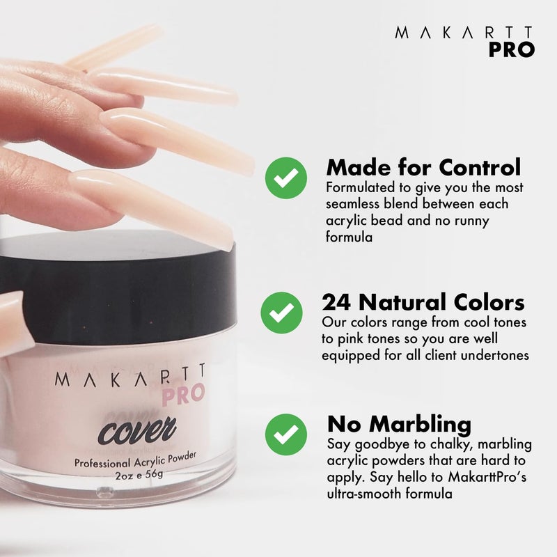 MakarttPro Acrylic Powder â€“ Durable, Long-Lasting, Easy-Apply Formula for Nail Extensions, Overlays, Sculpting & Nail Art â€“ 56g/2oz â€“ Pink Silk, Perfect for Pros and At-Home Use - Image 4