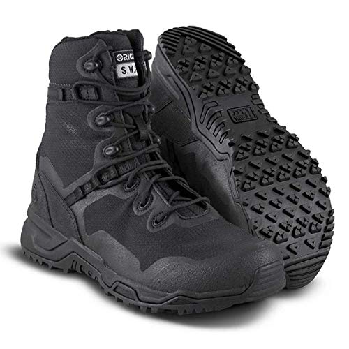 Original S.W.A.T.® Alpha Fury 8' Lace-Up Unisex Work Boots – Airport-Friendly Design – Soft Toe Construction Black US Men's 11, Women's 12.5 Medium - Image 1