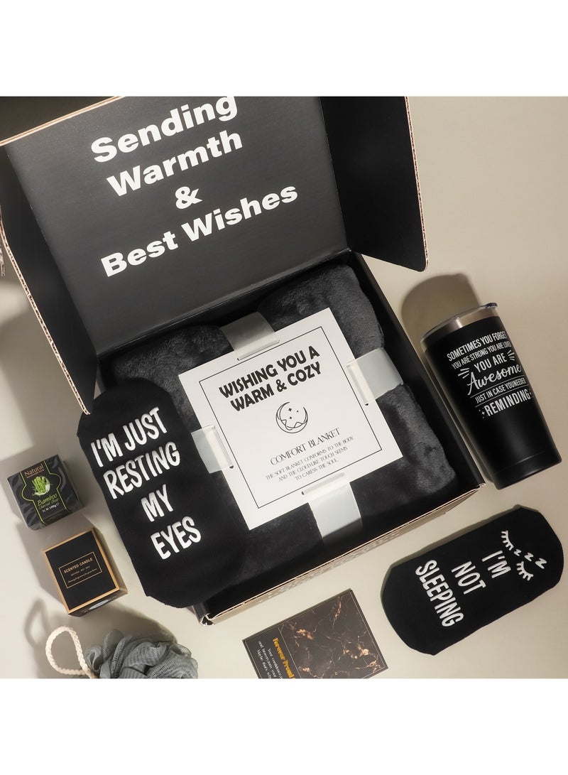 MissTiara Gift Basket for Men - Birthday Gift Box, Get Well Soon Gift Set Contains 12 Inspirational Gifts, Relaxing Spa Treatment Package for Men, Friendship Friend Gifts for Men - Image 3