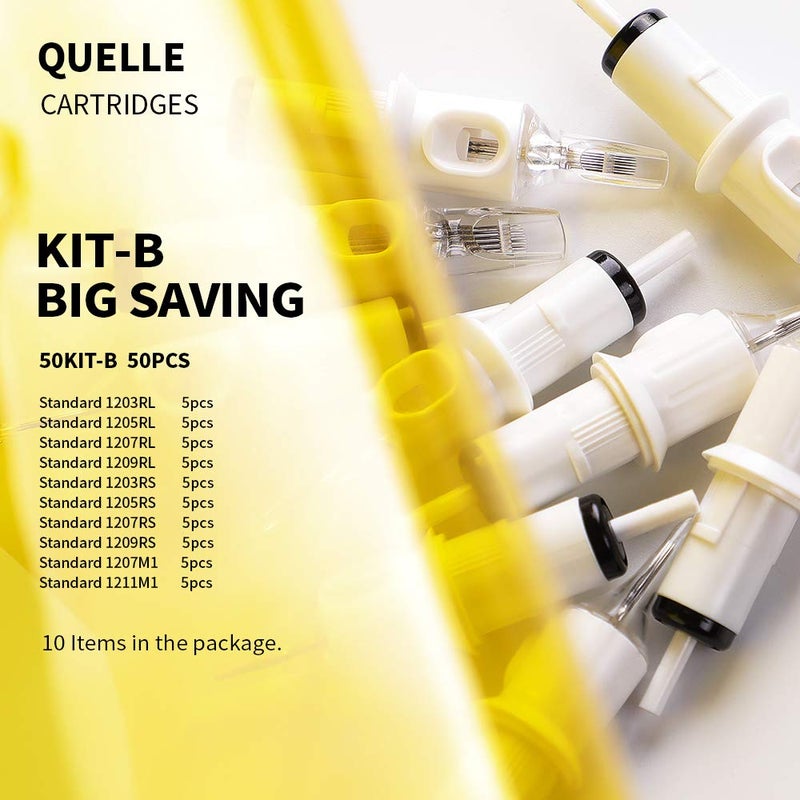 Hawink Tattoo Cartridges Needles 50Pcs Mixed #12 Standard Disposable Sterilized Safe Cartridges with Membrane Assorted Size Round Liner/Round Shader/Weaved Magnum EN05S-50KIT-B - Image 4
