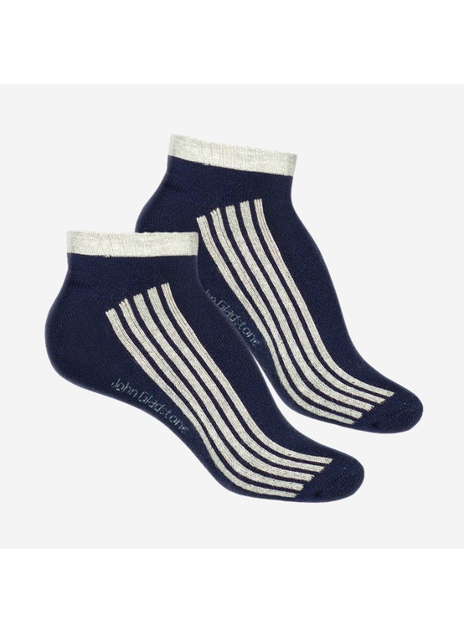 John Gladstone Men's White Assorted  Sneaker Socks – Pack of 3 Comfortable Low-Cut Everyday Socks - Image 3