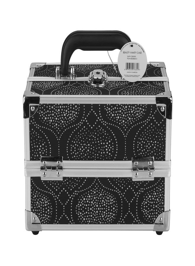 Conair Makeup Beauty Case, Cosmetic Case, with Expandable Shelves and Locking Latch, in Black Print, London SOHO New York for Conair - Image 4