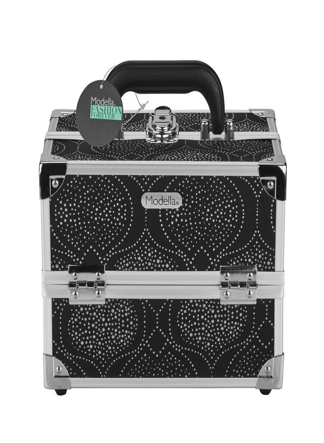 Conair Makeup Beauty Case, Cosmetic Case, with Expandable Shelves and Locking Latch, in Black Print, London SOHO New York for Conair - Image 3