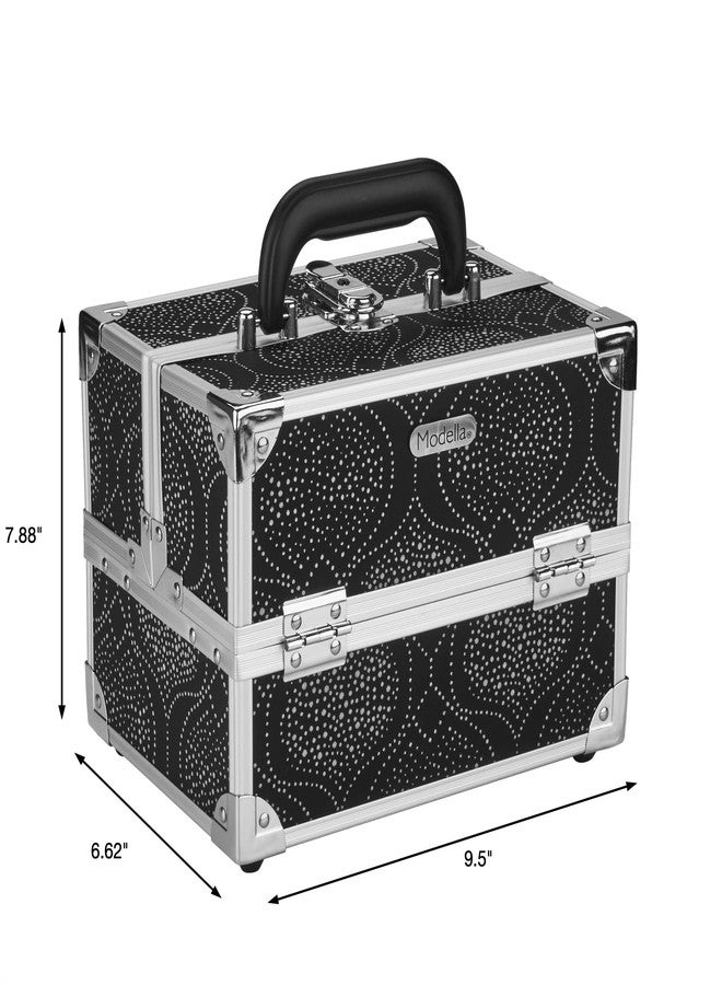 Conair Makeup Beauty Case, Cosmetic Case, with Expandable Shelves and Locking Latch, in Black Print, London SOHO New York for Conair - Image 2