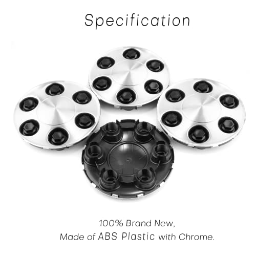 GTownWorks Wheel Center Caps for 2007-2013 Chevy Chevrolet Silverado Avalanche Tahoe Suburban Wheel Center Hubcaps 17" x 7 1/2" 5 Spoke, 9595469 9596341, 4PCS, Silver - Image 5