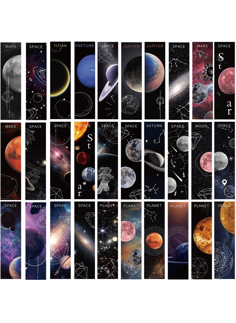 30Pcs Space Bookmarks Aesthetic Scenery bookmarks Fantasy Paper Bookmark Earth Day Bookmarks 15 × 4cm, Roaming Space Bookmarks Bulk for Kid Women, Book Lovers - Image 1