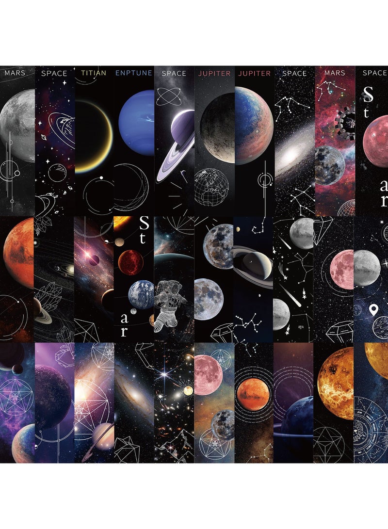 30Pcs Space Bookmarks Aesthetic Scenery bookmarks Fantasy Paper Bookmark Earth Day Bookmarks 15 × 4cm, Roaming Space Bookmarks Bulk for Kid Women, Book Lovers - Image 5