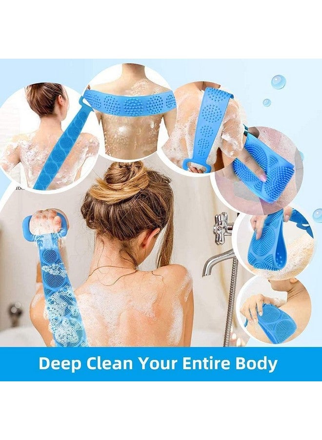 Feinerman Silicone Body Scrubber with Double-Sided Bath Brush - Deep Cleaning & Exfoliating Belt for Shower, Dead Skin Removal Massage Strap, Soft Silicone Bathing Brush for Men & Women (Multicolor) - Image 3