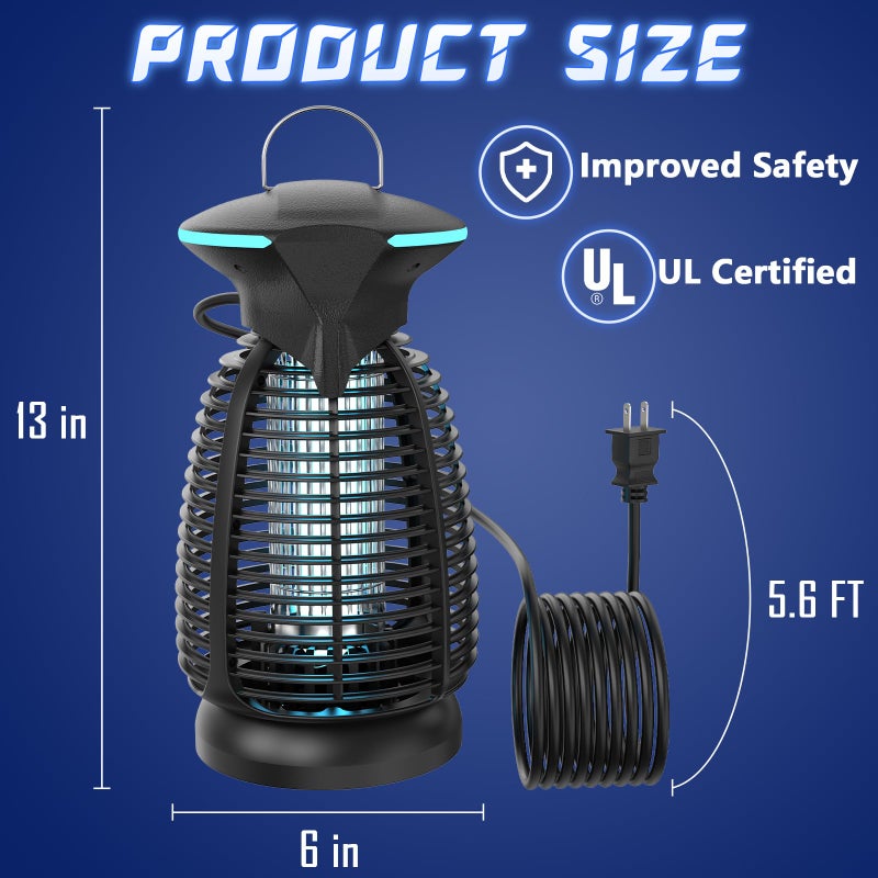 Dovima Bug Zapper Outdoor for Mosquito Flies - Waterproof Insect Killer Trap Lamp Electric 4200V Powerful Bug Zappers Indoor with LED Light for Patio Porch Garage Backyard & Home - Image 2