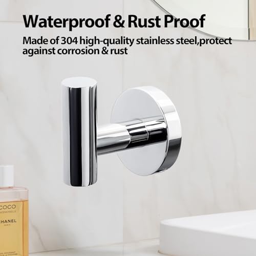 Kruodop Towel Hooks for Bathroom,2 Packs Wall Mount Towel Holder,Black Matte Wall Robe Hook,Stainless Steel Heavy Duty Door Hanger Towel Hook for Kitchen, Bedroom,Hotel,Pool,Coats - Image 3