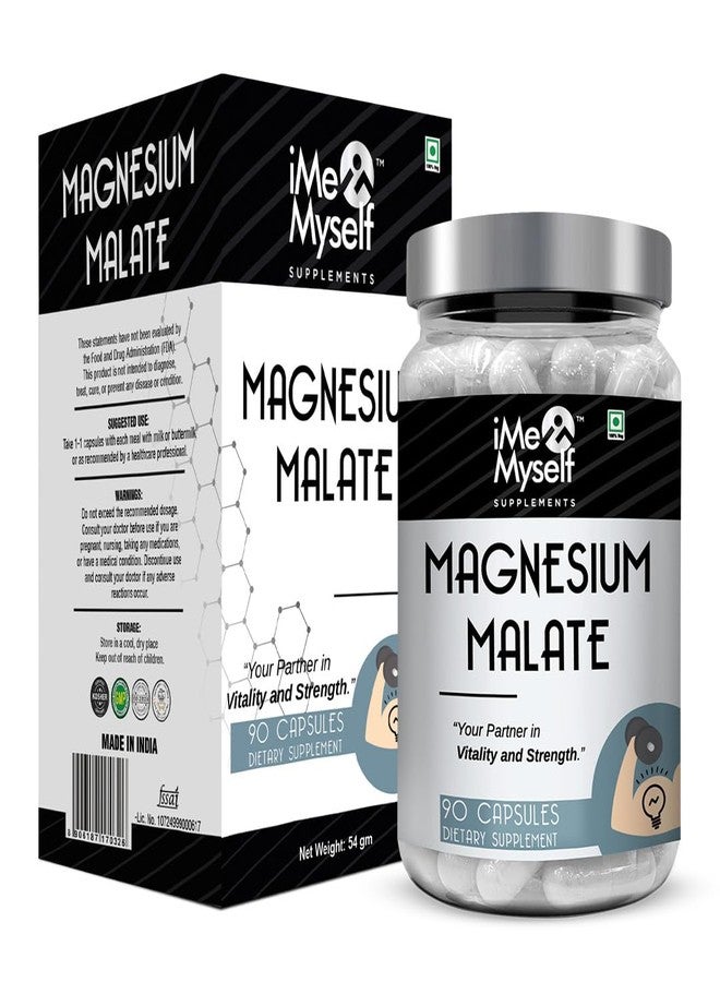 iMeMyself Magnesium Malate Dietary Supplement – 90 Capsules - Image 1