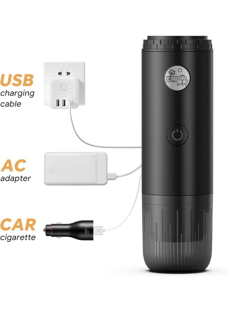ماكينة إسبريسو محمولة 3 في 1 (موديل 2026) – ماكينة تحضير قهوة ذاتية التسخين بمنفذ USB-C، مثالية للسفر والتخييم والرحلات والاستخدام المكتبي. - Image 4