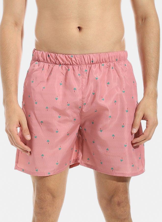 Andora Self Pattern Swim Shorts with Sided Pockets _ Pink & Blue - Image 1