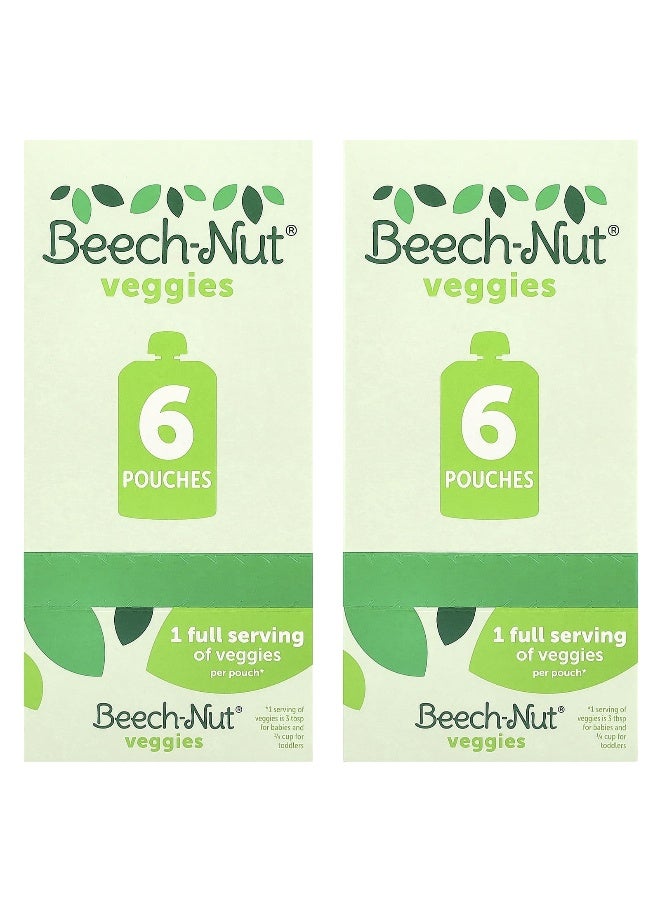 Beech-Nut بيتش-نات، خضروات، 6+ أشهر، كوسا، سبانخ وموز، 12 كيس، 3.5 أونصة (99 جرام) لكل منها - Image 3