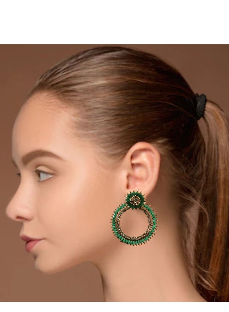 Oxidized Stylish Fancy Party Wear Ethnic Danglers Indian Afghani Earrings - Image 1