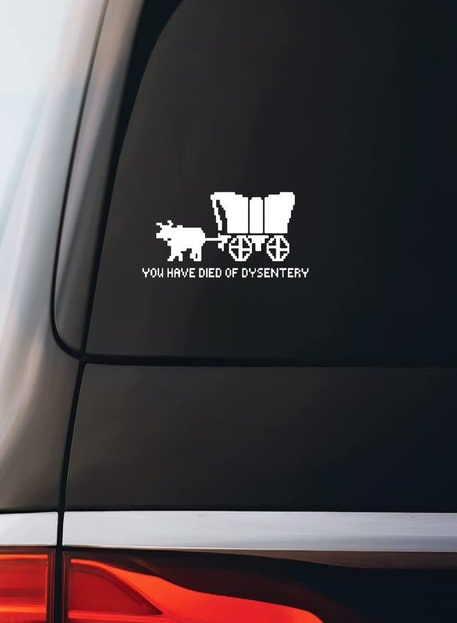 Bargain Max Decals Oregon Trail You Have Died of Dysentery Sticker Decal Notebook Car Laptop 5.5"x2" (White) - Image 2