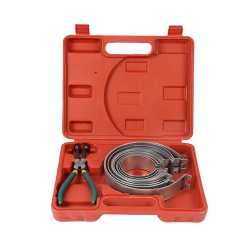 LUTIFIX Piston Ring Compressor Tool, 14 Pcs Piston Rings & 1 Adjustable Installer Pliers for Repairing Car Truck Racing Automotive Engine (62-145mm/2.4-5.7inch), Carrying Box - Image 1
