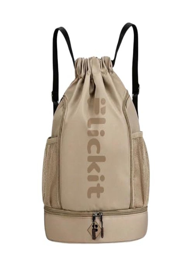 FLICKIT Pro Drawstring Sports Backpack with Shoe Compartment | Waterproof Gym & Football Bag | Mesh Side Pockets | Dual Zip Storage - Image 1