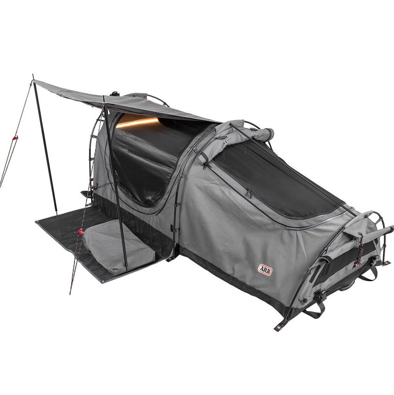 ARB SkyDome 3 Single Swag Tent (New Version) – SDS103, ARB Single Swag, Heavy Duty Canvas Camping Swag with Foam Mattress, Waterproof PVC Base, Integrated LED Light, Outdoor Camping Tent - Image 1