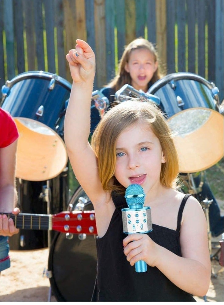 Wireless Bluetooth Karaoke Microphone,Rechargeable Kids Microphone Karaoke Machine,Professional Handheld Karaoke Mic Speaker Home KTV Kids Birthday Party - Best Gifts for Kids Adults (Blue) - Image 3