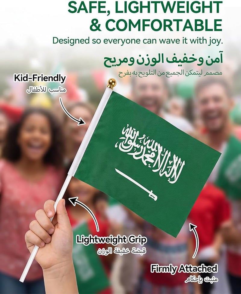 Proxima Direct 50 PCS Saudi Hand Flags for National Day - Image 3