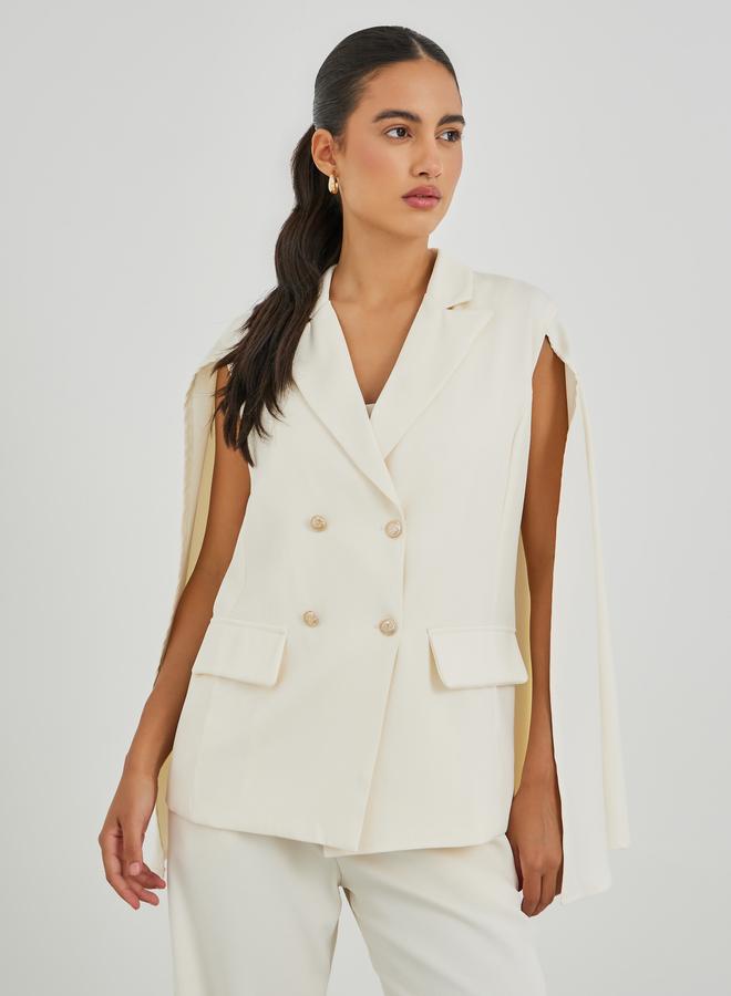 Styli Regular Fit Double Breasted Cape Sleeve Blazer - Image 1