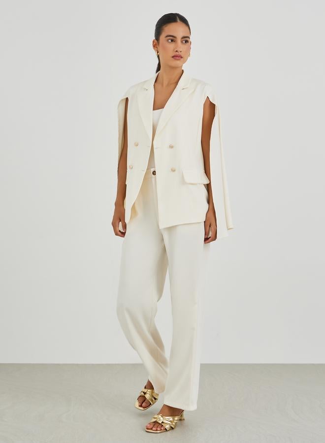 Styli Regular Fit Double Breasted Cape Sleeve Blazer - Image 2