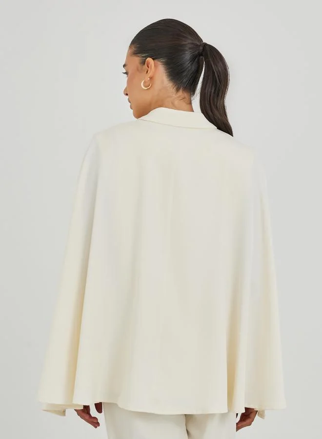 Styli Styli Regular Fit Double Breasted Cape Sleeve Blazer