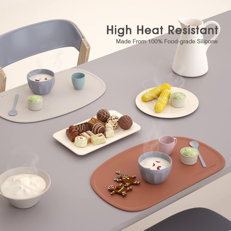 Cuddle Campus Silicone Placemat with Raised Edges for Kids,Toddlers,Babies, Non-Slip Table Setting Placemat for Dining,Come with String for Storage - Image 3