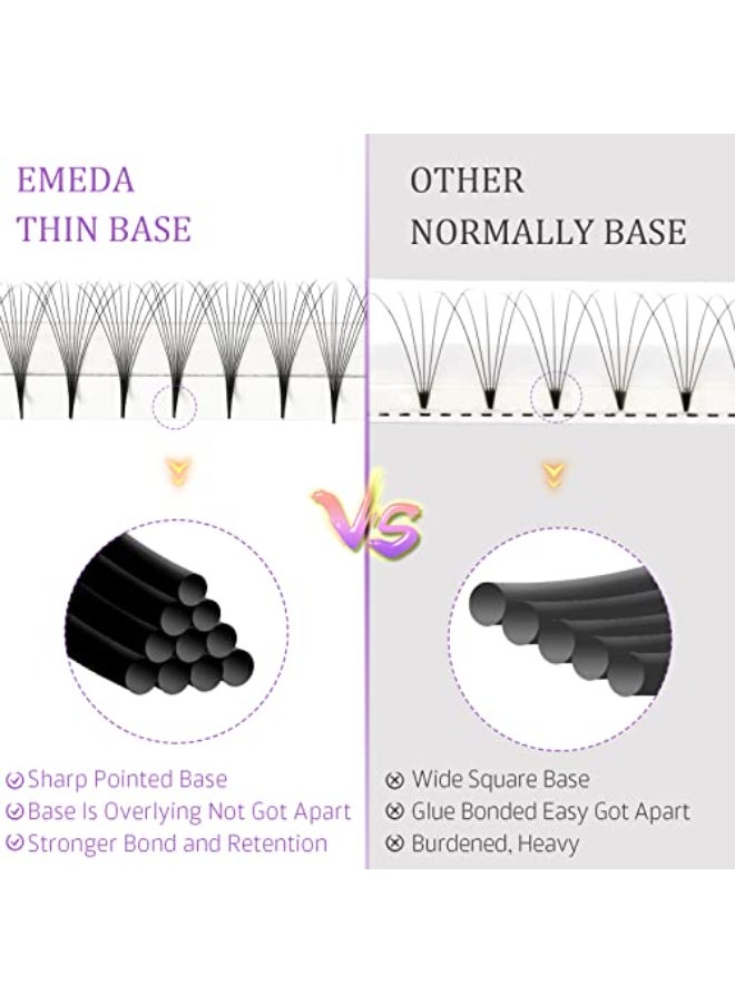 EMEDA 180 Fans Premade Fans Eyelash Extensions Thin Base 10D Stable D Curl Pointy Base Premade Lash Extensions Fans Pre Fanned Volume Lash Extensions 10D 007 D 814mm - Image 4