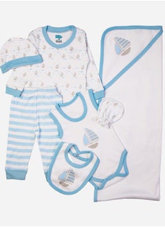 Babies Basic Pack of 7 - Cotton Bodysuit, Top, Pants, Bib, Blanket, Mitten and Cap  - Image 1