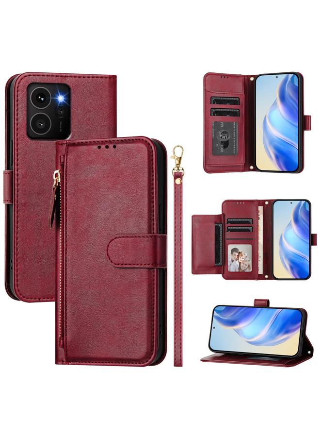 زبون جراب هاتف HMD Skyline متعدد الفتحات للبطاقات مع محفظة جلدية بسحاب - Image 1