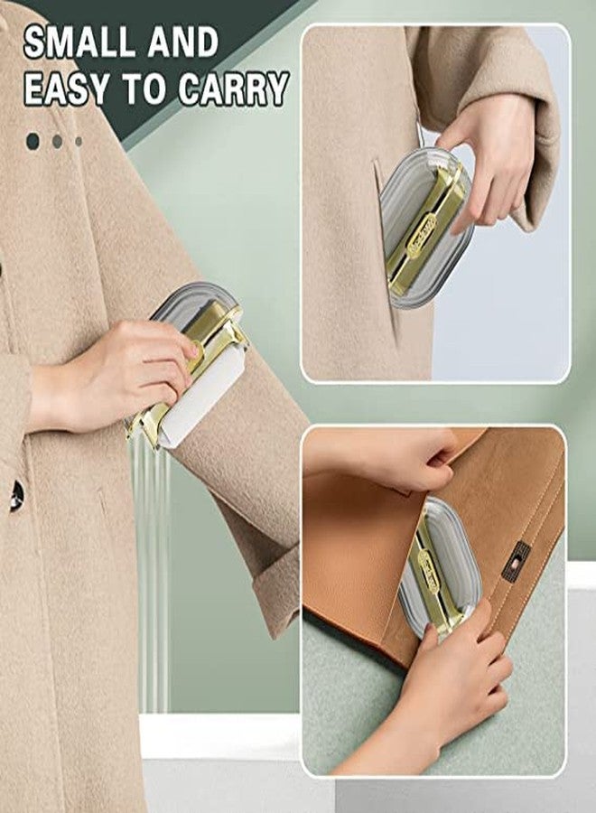 SNAPSHOPECOM Double-Sided Travel Portable Lint Roller with Hand Strap, Reusable Mini Extra Sticky Dog Cat Pet Hair Remover, Luxury Lint Remover for Clothes Bag Dust Fuzz Fur with 4 Refills, Green - Image 5